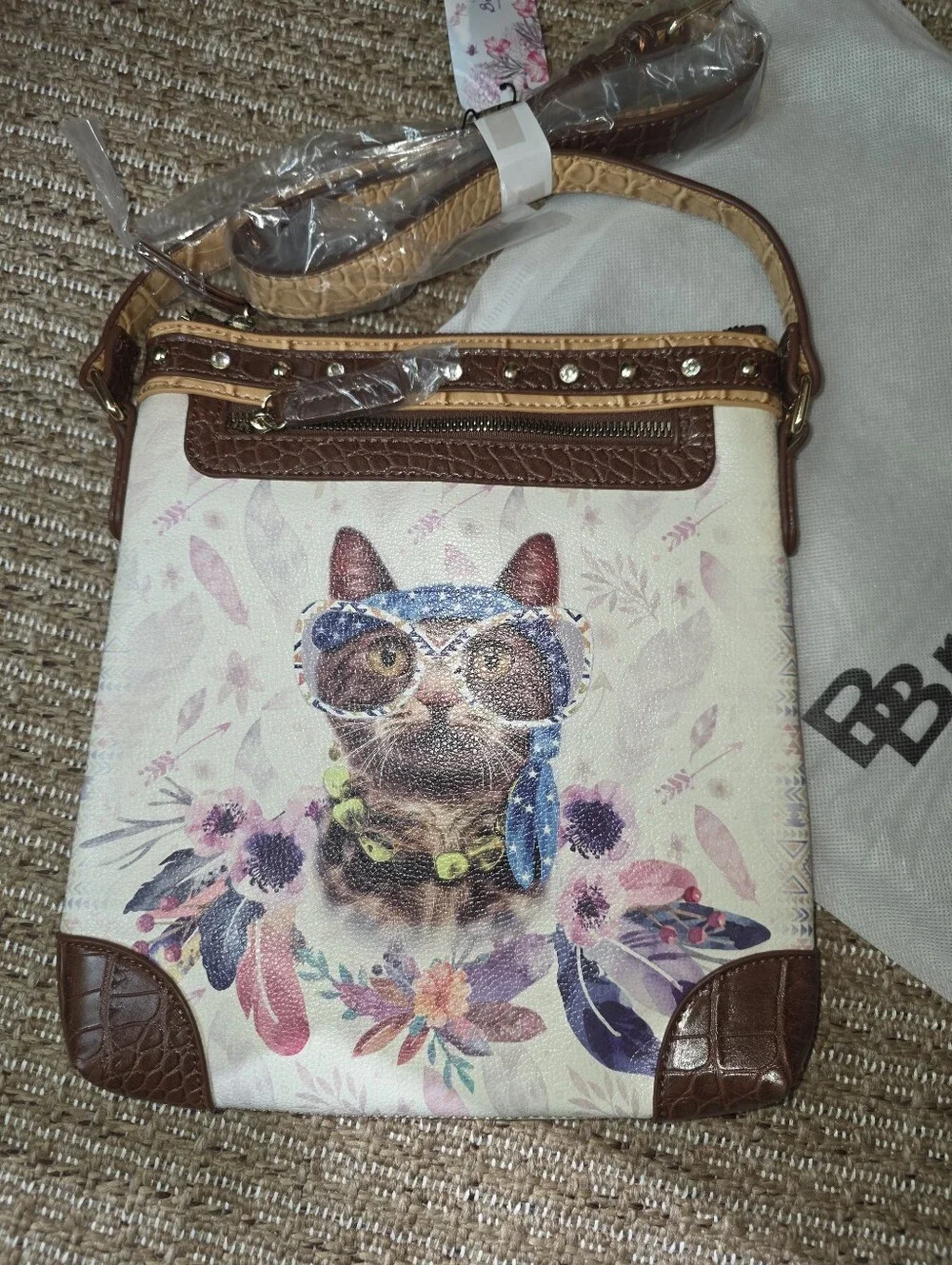 Brentano Cat Crossbody Purse NWT And Dust Bag